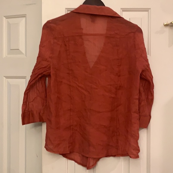 ❤️ 2/$29 4/$50 2B BEBE size L button front shirt semi sheer - Picture 6 of 8